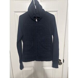 LULULEMON Full Zip Jacket High Neck Heathered Blue Women’s Size 8 READ